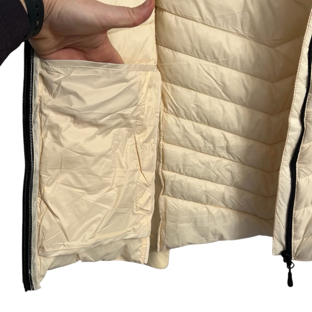 Zyia Active Quilted Hybrid Jacket Fleece Hoodie Size XL Cream - Picture 5 of 9